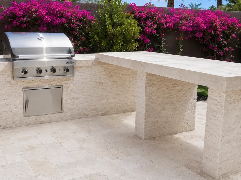Custom BBQ with White Stone_Phoenix_Arizona