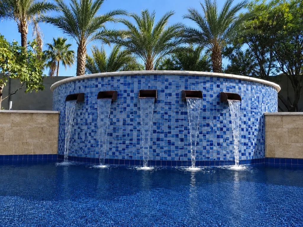 Pool Water Feature_Cave Creek_Arizona - Blue and White pattern