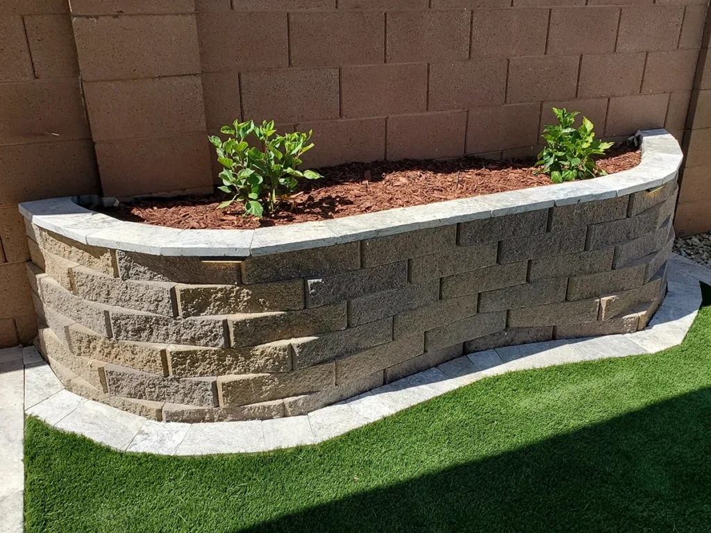 Masonry - Raised Flower Planter with Stone
